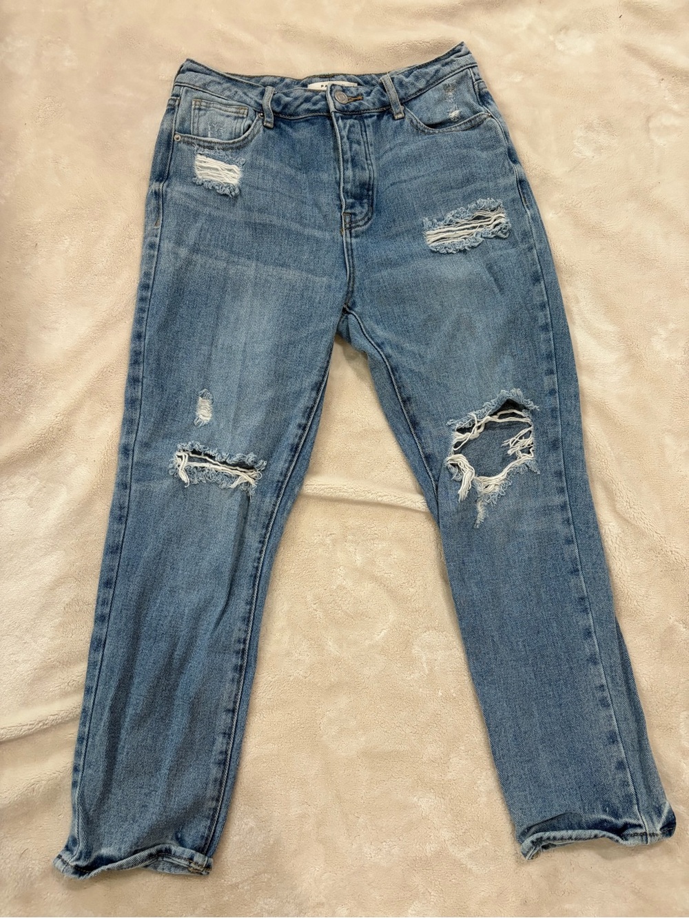 PacSun Women's Light Blue Ripped Boyfriend Jeans